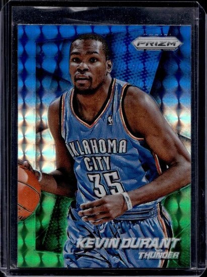 KEVIN DURANT 2014-15 PANINI PRIZM BLUE & GREEN PRIZM SP