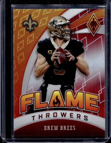 DREW BREES 2020 PANINI PJOENIX FLAME THROWERS ORANGE PRIZM