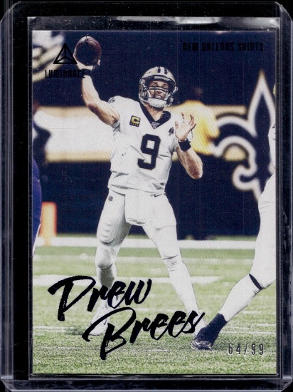 DREW BREES 2020 PANINI LUMINANCE HOLOFOIL BLUE INSERT
