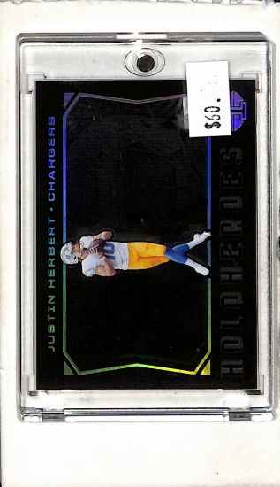 JUSTIN HERBERT 2021 PANINI ILLUSIONS HOLOHEROES INSERT CASE HIT SP