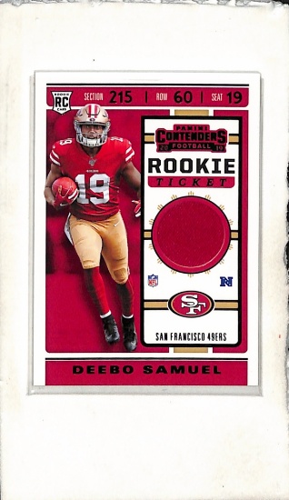 DEEBO SAMUEL 2019 PANINI CONTENDERS JERSEY ROOKIE CARD