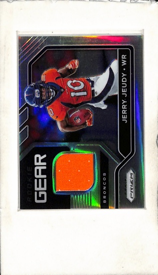 JERRY JEUDY 2020 PANINI PRIZM SILVER PRIZM JERSEY ROOKIE CARD