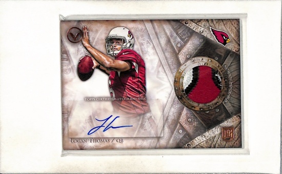 LOGAN THOMAS 2014 TOPPS VALOR JERSEY PATCH AUTOGRAPH ROOKIE CARD
