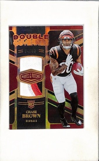 CHASE BROWN 2023 PANINI PLATES & PATCHES DUAL JERSEY PATCH ROOKIE CARD