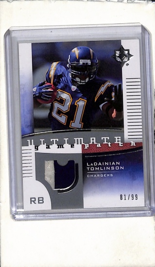 LADAINIAN TOMLINSON 2007 UPPER DECK ULTIMATE GAME USED JERSEY PATCH