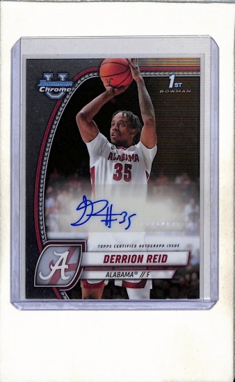 DERRION REID 2024-25 BOWMAN CHROME U AUTOGRAPH ROOKIE CARD