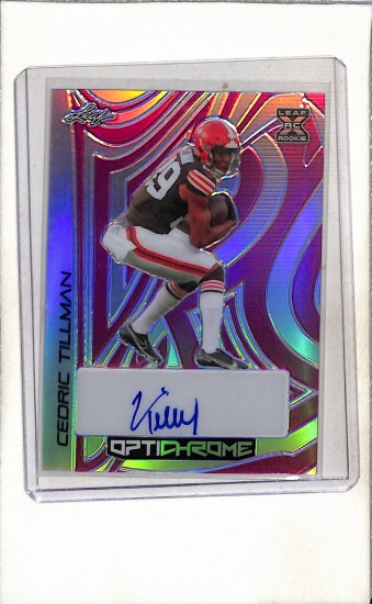 CEDRIC TILLMAN 2023 LEAF OPTICHROME AUTOGRAPH ROOKIE CARD