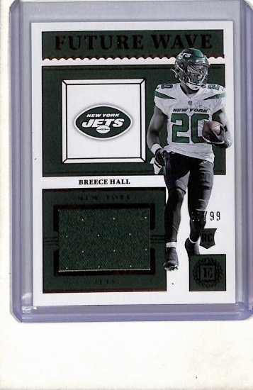 BREECE HALL 2022 PANINI ENCASED JERSEY PATCH ROOKIE CARD