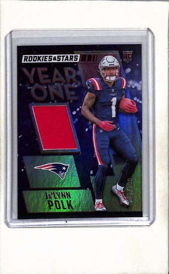 JA'LYNN POLK 2024 PANINI ROOKIES & STARS JERSEY PATCH ROOKIE CARD