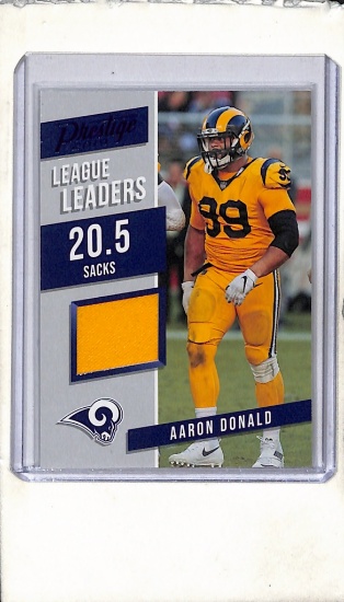 AARON DONALD 2019 PANINI PRESTIGE GAME USED JERSEY PATCH