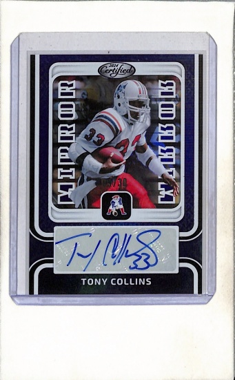 TONY COLLINS2024 PANINI CERTIFIED MIRROR BLUE AUTOGRA[H CARD