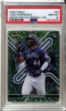 JULIO RODRIGUEZ 2022 TOPPS FINEST GREEN SPECKLE REFRACTOR ROOKIE. PSA GRADED