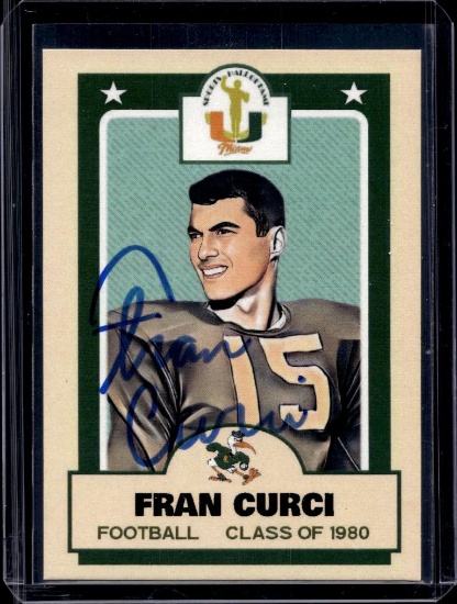 FRAN CURCI MIAMI HURRICANES HAND SIGNED AUTOGRAPH CARD