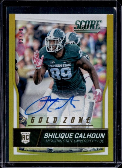 SHILIQUE CALHOUN 2016 SCORE GOLD ZONE AUTOGRAPH ROOKIE CARD