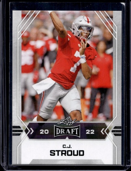 C.J. STROUD 2022 LEAF DRAFT NIL ROOKIE CARD