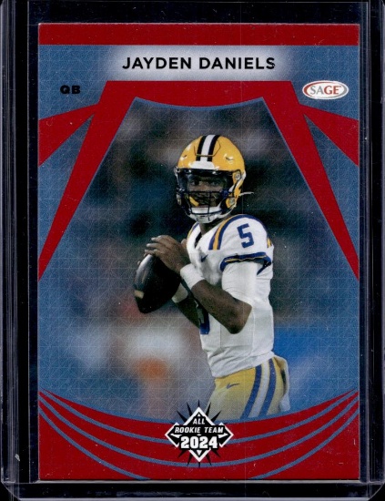 JAYDEN DANIELS 2024 SAGE RED ROOKIE CARD