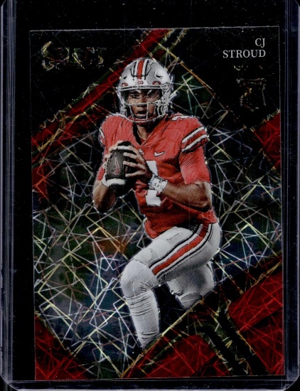 C.J. STROUD 2023 PANINI SELECT DRAFT RED LAZER PRIZM ROOKIE CARD