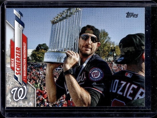 MAX SCHERZER 2020 TOPPS UPDATE WORLD SERIES TROPHY PHOTO VARIAITON SP
