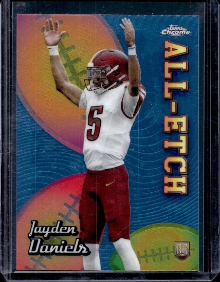 JAYDEN DANIELS 2024 TOPPS CHROME ALL-ETCH ROOKIE CARD