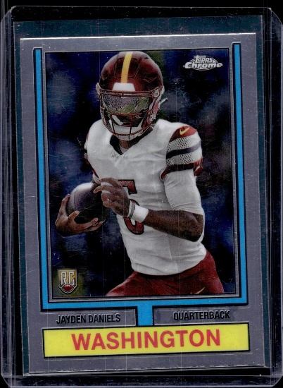 JAYDEN DANIELS 2024 TOPPS CHROME 1974 RETRO ROOKIE CARD