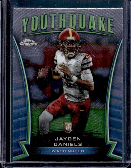 JAYDEN DANIELS 2024 TOPPS CHROME YOUTHQUAKE ROOKIE CARD