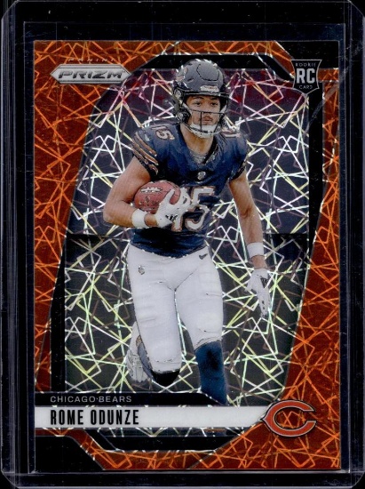 ROME ODUNZE 2024 PANINI PRIZM ORANGE LAZER PRIZM ROOKIE CARD
