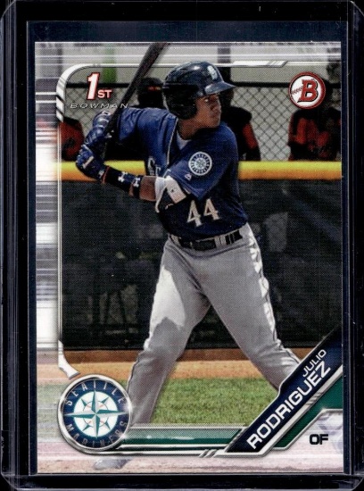 JULIO RODRIGUEZ 2019 BOWMAN DRAFT 1ST ROOKIE CARD