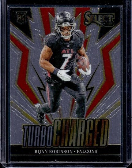 BIJAN ROBINSON 2023 PANINI SELECT TURBOCHARGED ROOKIE CARD
