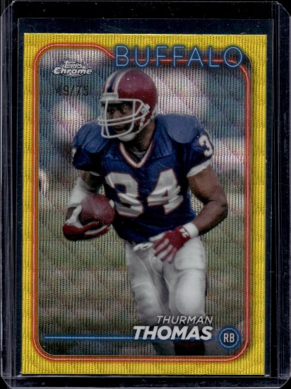 THURMAN THOMAS 2024 TOPPS CHROME YELLOW WAVE REFRACTOR SP