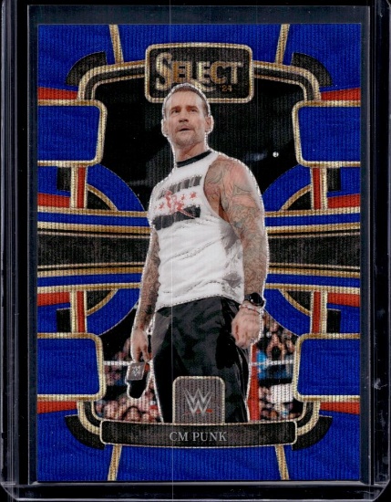 CM PUNK 2024 PANINI SELECT WWE BLUE WAVE PRIZM SP