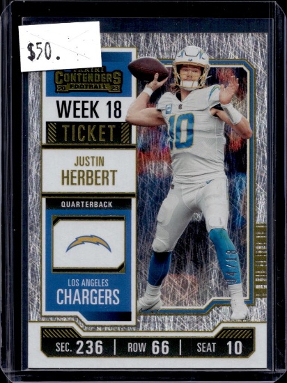 JUSTIN HERBERT 2023 PANINI CONTENDERS WEK 18 TICKET SSP
