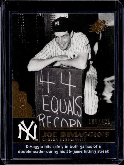 JOE DIMAGGIO 2009 UPPER DECK CAREER TRIBUTE GOLD