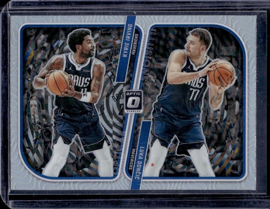 LUKA DONCIC KYRIE IRVING 2023-24 PANINI OPTIC ILLUSIONS SILVER PRIZM