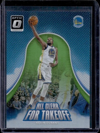 KEVIN DURANT 2017-18 PANINI OPTIC ALL CLEAR FOR TAKEOFF SILVER PRIZM