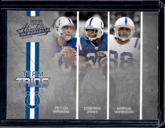 PEYTON MANNING EDGERRIN JAMES HARRISON 2005 ABSOLUTE TEAM TRIOS INSERT