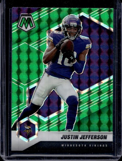 JUSTIN JEFFERSON 2021 PANINI MOSAIC GREEN PRIZM