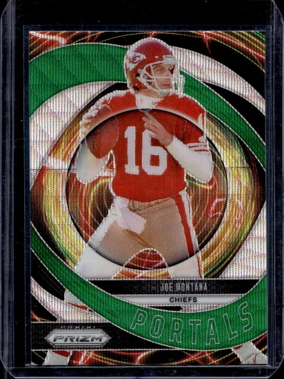 JOE MONTANA 2024 PANINI PRIZM PORTALS GREEN WAVE PRIZM