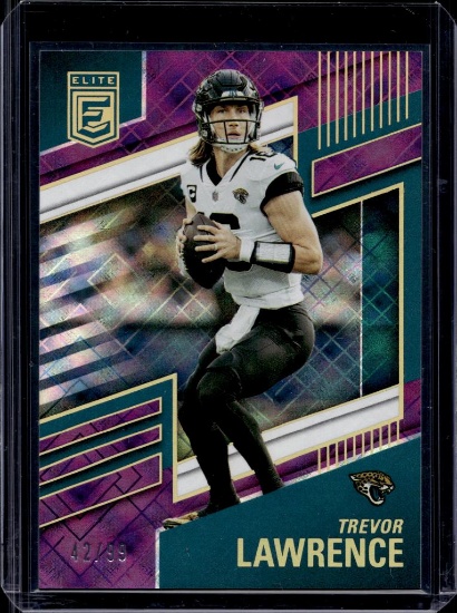 TREVOR LAWRENCE 2022 PANINI ELITE PURPLE MOJO HOLO INSERT