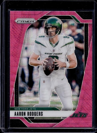 AARON RODGERS 2024 PANINI PRIZM PINK WAVE PRIZM