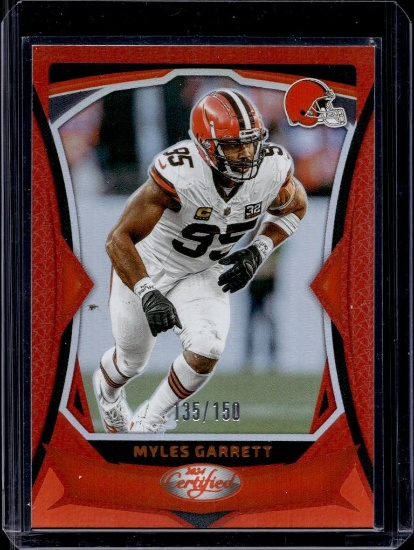 MYLES GARRETT 2024 PANINI CERTIFIED MIRROR ORANGE TEAM COLOR MATCH