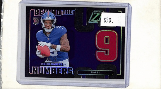 MALIK NABERS 2024 PANINI ZENITH BEHIND THE NUMBERS BLUE ROOKIE COLOR MATCH