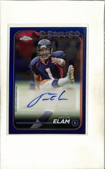 JASON ELAM 2024 TOPPS CHROME BLUE REFRACTOR AUTOGRAPH COLOR MATCH