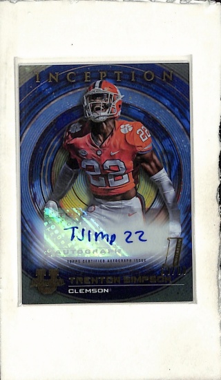 TRENTON SIMPSON 2022-23 BOWMAN U INCEPTION AUTOGRAPH ROOKIE CARD