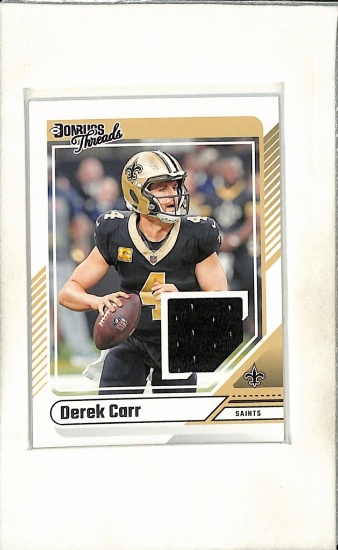 DEREK CARR 2024 DONRUSS GAME USED JERSEY CARD