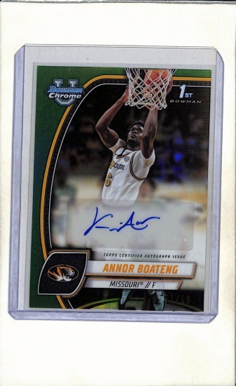 ANNOR BOATENG 2024-25 BOWMAN CHROME U GREEN REFRACTOR AUTOGRAPH ROOKIE