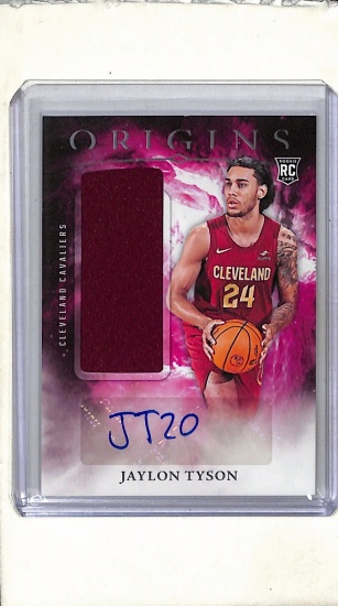 JAYLON TYSON 2024-25 PANINI ORIGINS JERSEY AUTOGRAPH ROOKIE CARD