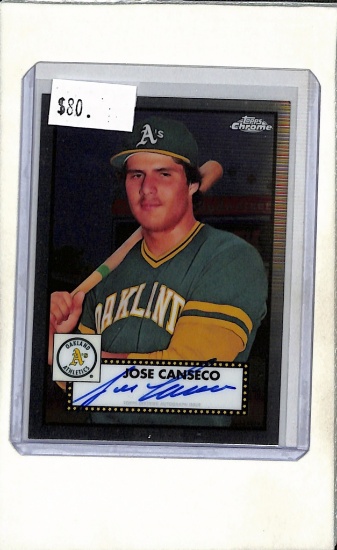 JOSE CANSECO 2021 TOPPS CHROME PLATINUM AUTOGRAPH CARD