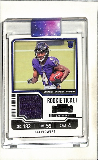 ZAY FLOWERS 2023 PANINI CONTENDERS JERSEY ROOKIE CARD