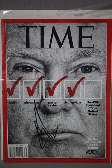 DONALD TRUMP TIME MAGAZINE IN PERSON RALLY SIGNED MAGAZINE