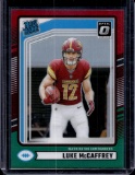 LUKE MCCAFFREY 2024 PANINI OPTIC RED/GREEN PRIZM ROOKIE CARD